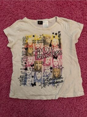 Hannah Montana Girls' White Pop Princess Graphic Tee
